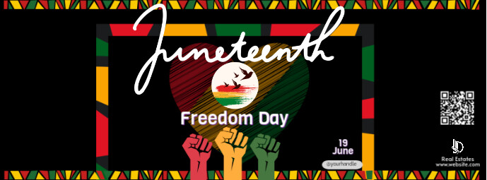 Illustrative Happy Juneteenth Freedom Day Brand Template Facebook Cover ...