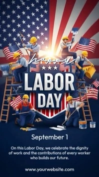 Illustrative Happy Labor Day Instagram Story template