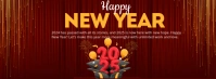 Illustrative Happy New Year 2025 Facebook Cover Photo Facebook-Cover template