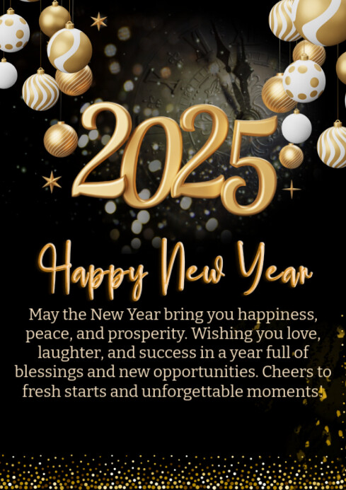 Illustrative Happy New Year Greeting A1 template