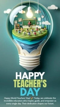 Illustrative Happy Teachers Day Instagram Story template