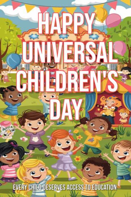 Illustrative Happy Universal Children's Day Celebrating Children's ...