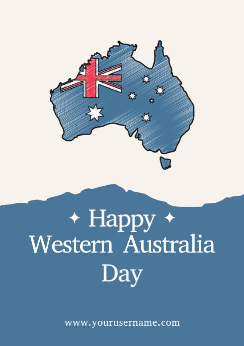 Illustrative Happy Western Australia Day A4 template