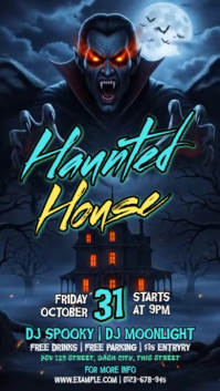Illustrative Haunted House Party Instagram Story template