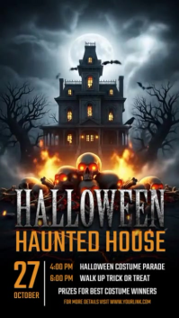 Illustrative Haunted House Party Instagram Story template