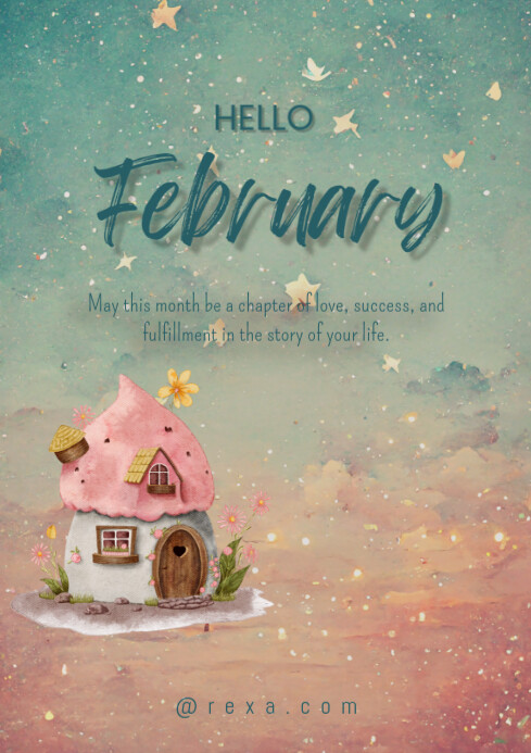 Copy of Illustrative Hello February A4 | PosterMyWall