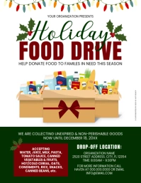Illustrative Holiday Food Drive Charity Fundraiser Donation Flyer template