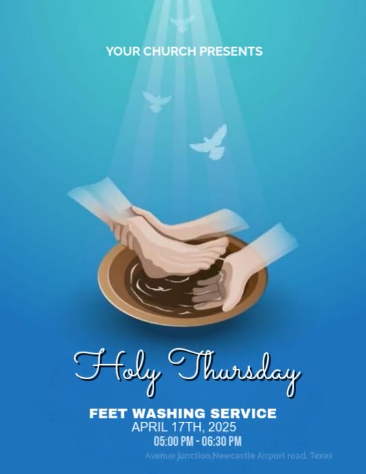 Illustrative Holy Thursday Church Service Flyer (us Letter) Template ...