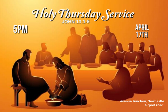 Plantilla de Illustrative Holy Thursday church service Poster ...
