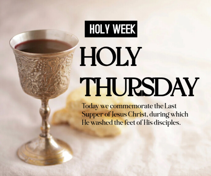 Illustrative Holy Thursday Flyer  Large Rectangle Retângulo grande template