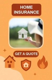 Illustrative Home Insurance Ad Tabloid template