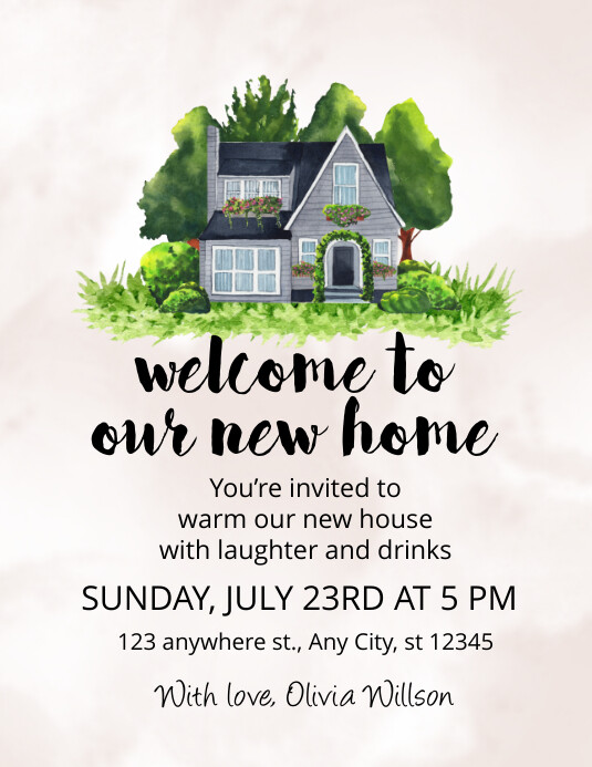 Illustrative House Warming Party  Flyer (us L template