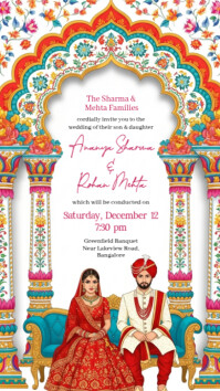 White Wedding Invitation Instagram Story Template