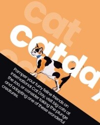 Illustrative International Cat Day Instagram Portrait template
