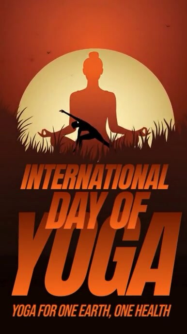 Illustrative International Day Of Yoga Instagram Reel template