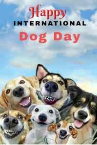 Illustrative International Dog Day Designs  P โปสเตอร์ template