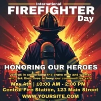 Illustrative International Firefighters Day, โพสต์บน Instagram template