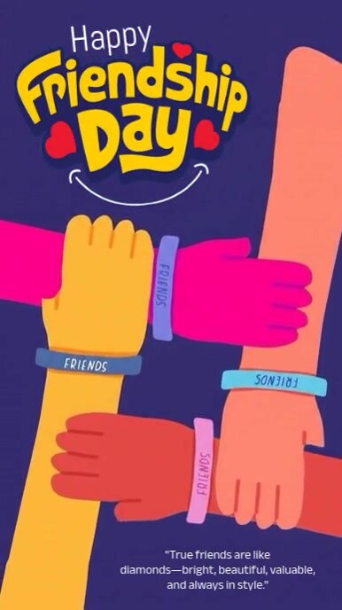Illustrative International Friendship Day Instagram Story template