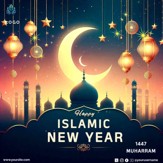 Illustrative Islamic New Year Instagram Post template