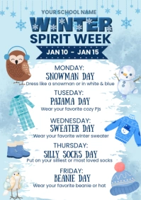 Illustrative January Spirit Week A4 template