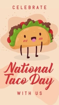 Illustrative Joyful national taco day Instagram Story Instagram-Story template