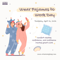 Illustrative Joyful Square Wear Pajamas Work Instagram Post template