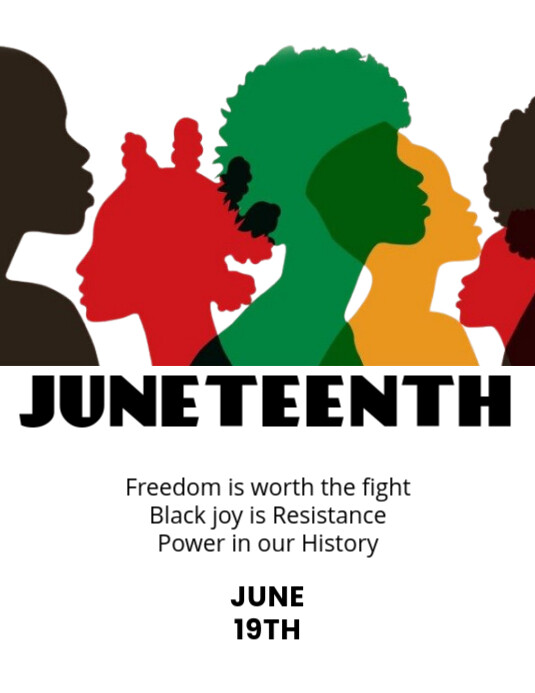 Illustrative Juneteenth flyer Løbeseddel (US Letter) template