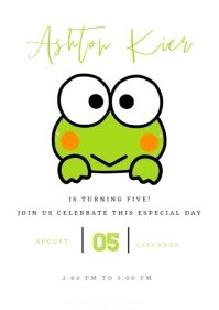 Белый Children's Birthday Invitation A6 Template