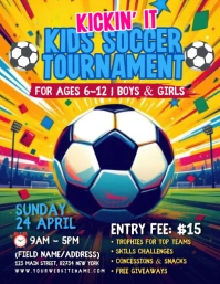 Illustrative Kid Soccer Flyer (us Letter) Iflaya (Incwadi ye-US) template