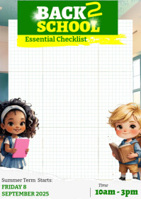 Illustrative Kids Back To School Poster Template Printable Activity Sheet A4