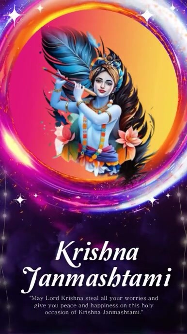 Illustrative Krishna Janmashtami Instagram Re template