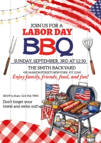 Illustrative Labor Day Bbq A4 template