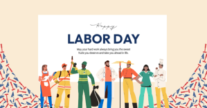 Illustrative Labor Day Flyer Template Design Facebook Event Cover