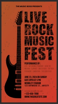 Illustrative Live Rock Music Fest Instagram S Instagram-Story template