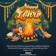 Illustrative Lohri Festival Square (1:1) template