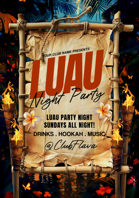 Plantilla de Illustrative Luau Party A5 | PosterMyWall