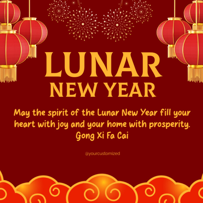 Illustrative Lunar New Year Instagram Post template