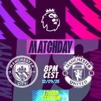 Illustrative Manchester City Vs Manchester United Instagram Post template