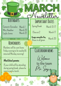 Illustrative March Newsletter A6 template