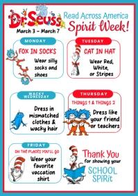 Illustrative March Spirit Week A4 template