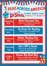 Illustrative March Spirit Week A6 template