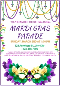 Illustrative Mardi Gras Parade A4 template