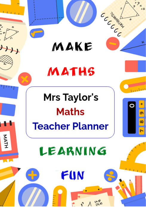 Math Lesson Plan Design Cover Copy of Illustrative Maths Teachers Planner Cover Page A4 | PosterMyWall