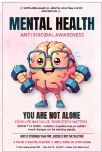 Hvid Mental Health Awareness Плакат Template