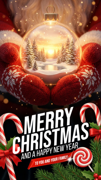 Illustrative Merry Christmas And Happy New Year Instagram Story template