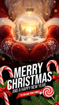 Illustrative Merry Christmas And Happy New Year Instagram Story template