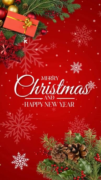 Illustrative Merry Christmas And Happy New Year Instagram Reel Template ...