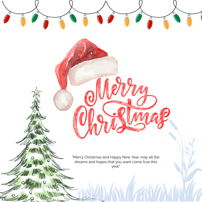 Copy of Illustrative Merry Christmas Instagram Post | PosterMyWall