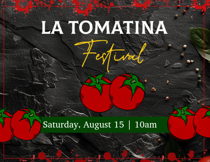 Illustrative modern & minimal la tomatina poster Pamflet (VSA Brief) template