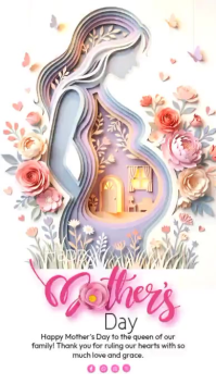 Illustrative Mother's Day Instagram Story Video template